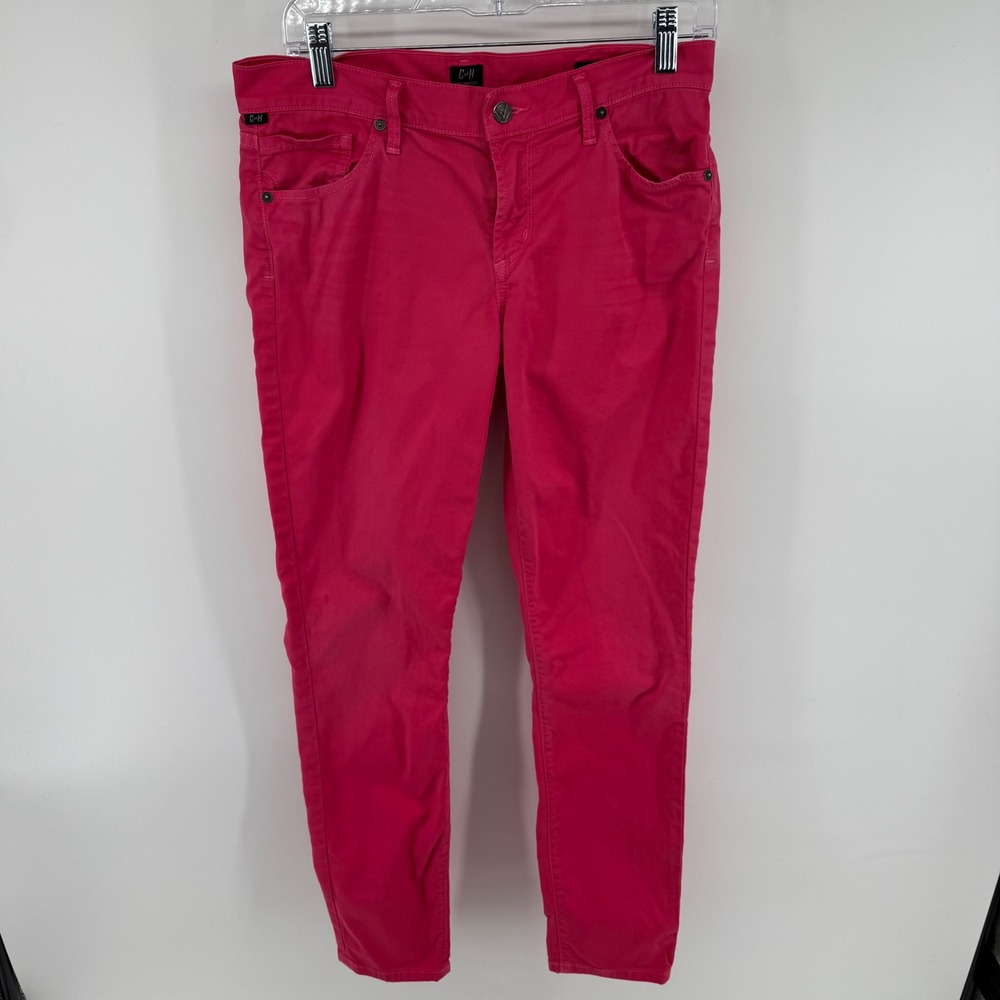 Citizens of Humanity Thompson Pink Medium Rise Cropped Skinny Jeans 29 Designer